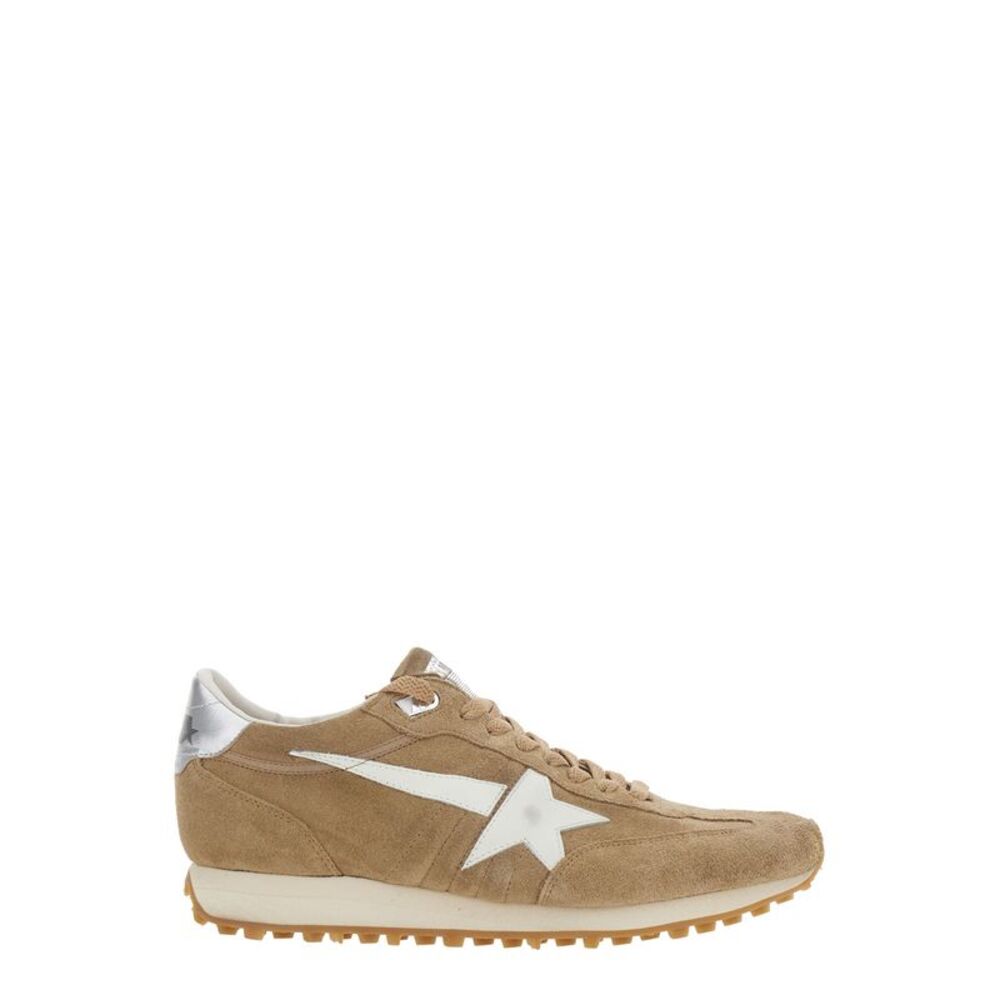 Golden Goose Men Sneakers Runnig Maratone With Leather, Beige And Unisex